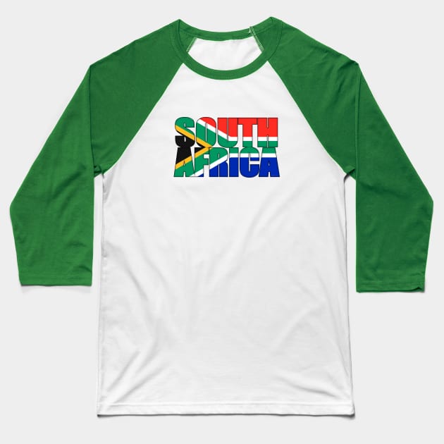 South Africa Baseball T-Shirt by SeattleDesignCompany